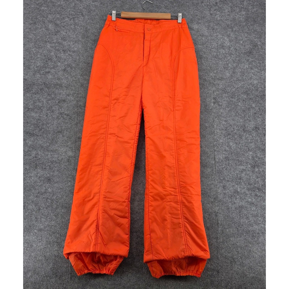 Vintage Aspen Ski Pants Orange Insulated High Waisted Retro Women's Large 605101